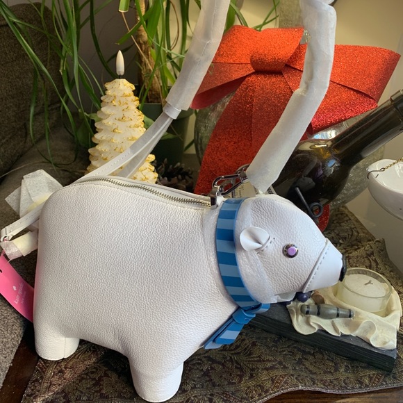 RARE🔥Authentic KATE SPADE Leather BEAR zip top Crosby - Picture 3 of 14